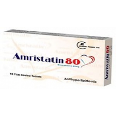 Amristatin 80 mg ( Simvastatin ) 10 film-coated tablets